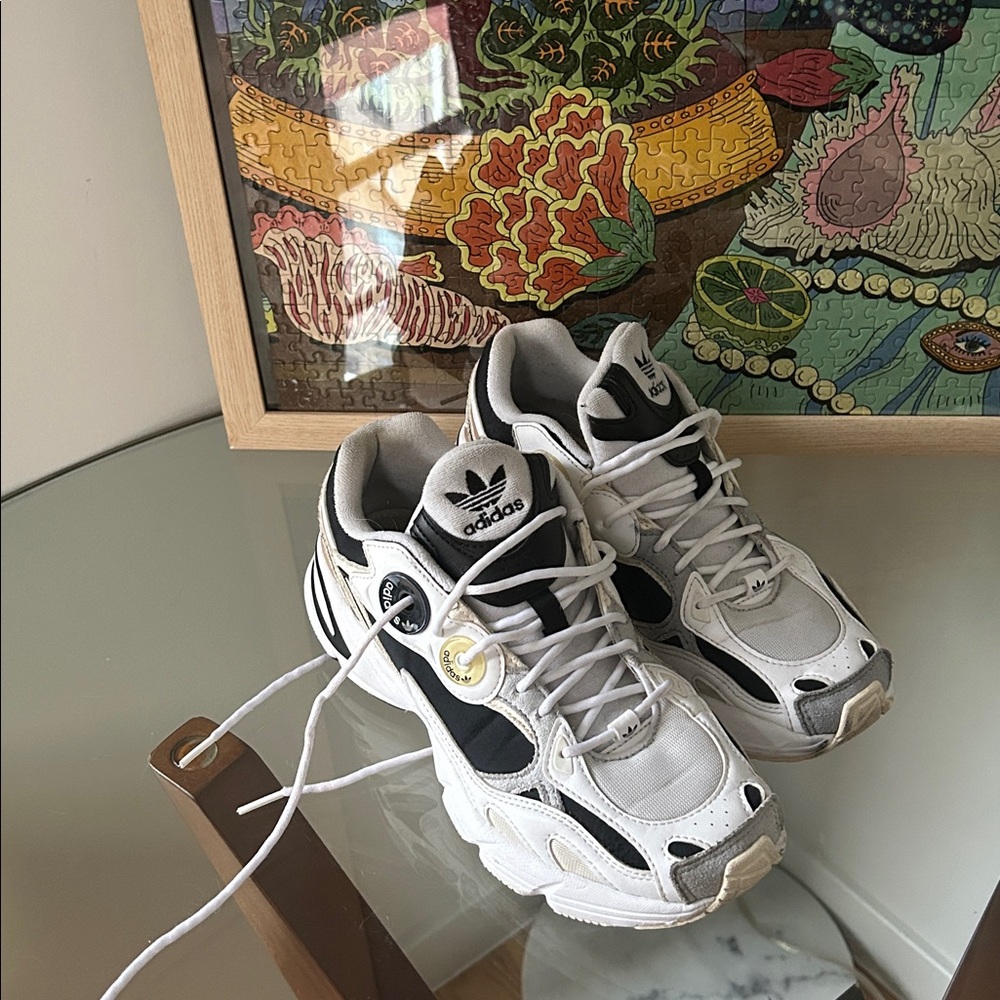 Adidas Astir Retro White and Black Sneakers - worn once